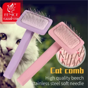Fenice Puppy Cat Comb Hair Brush Wood Pet Grooming Supplies for Small Persian Cat Brushes Products for Animals
